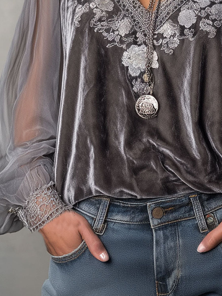 Blouse with velvet – Smart Price