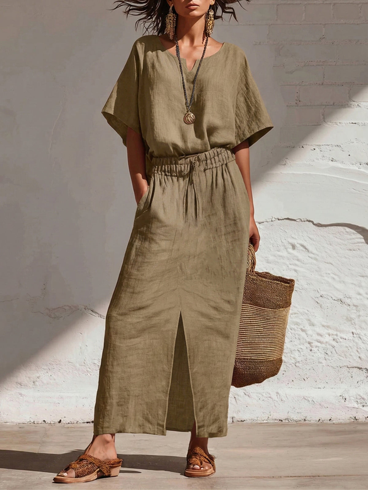 Chic Skirt in linen, Premium Look