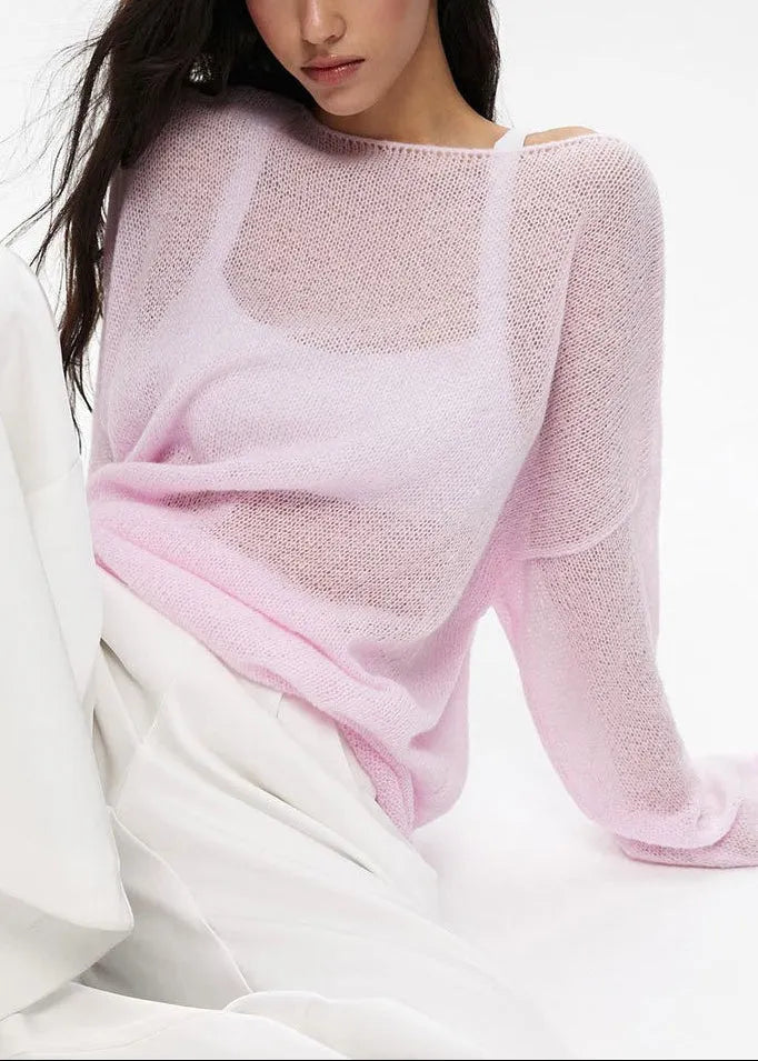 Lightweight See Through Knit Blouse