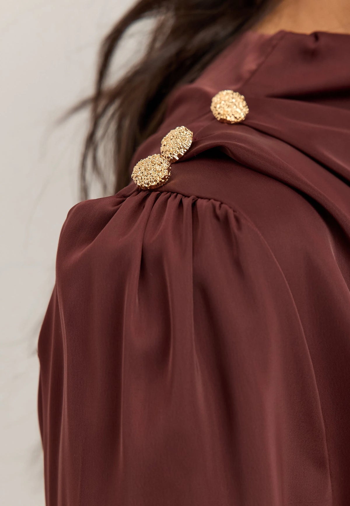 Satin Button Detail Blouse