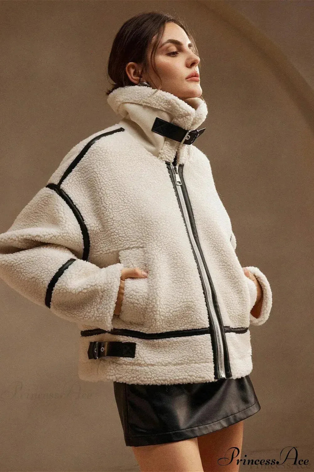 Shearling Biker Thick Fleece Coat