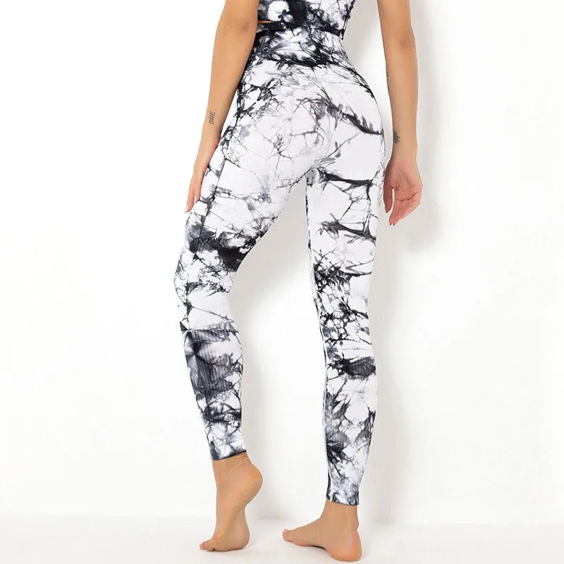 KittenAlarm - Mojoyce Tie Dye Yoga Pants Women Fitness Sport Leggings  Push Up High Waist Workout Seamless Tights Runnin