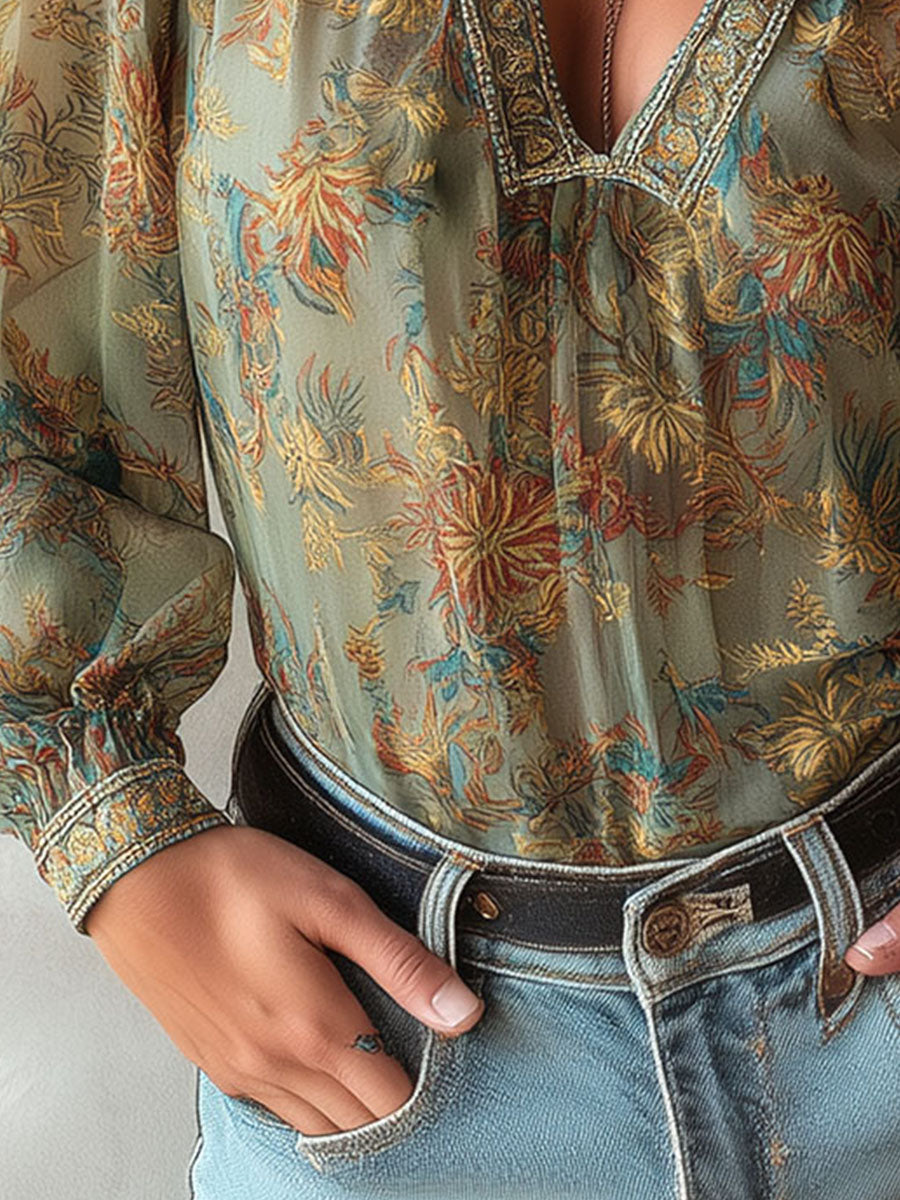 Blouse with chiffon – Designer Aesthetic