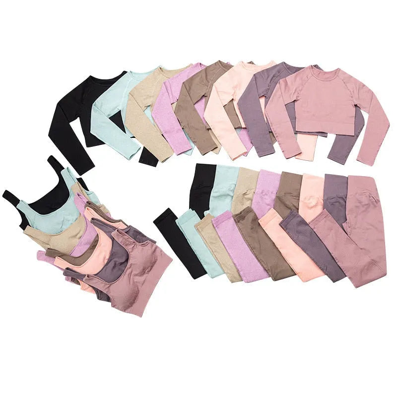 KittenAlarm - Mojoyce Solid Ribbed Yoga Pants Leggings Women Seamless Sport Leggings Gym Clothing Fitness High Waist Pus