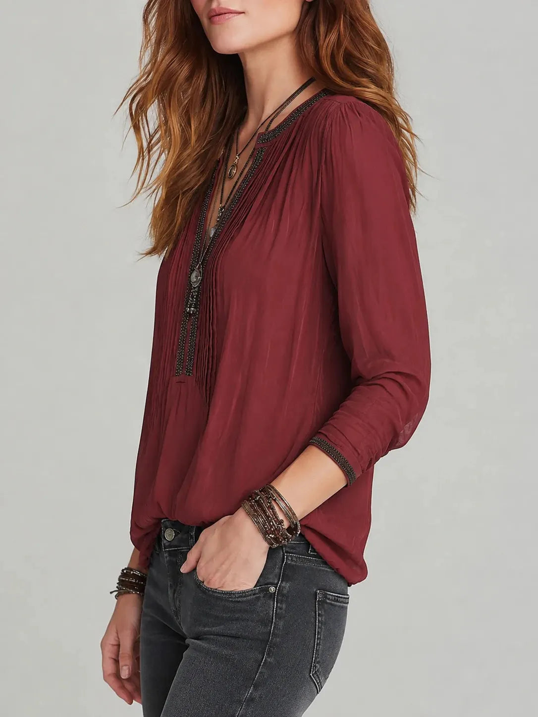 Vintage Shirt in pleated, Premium Look