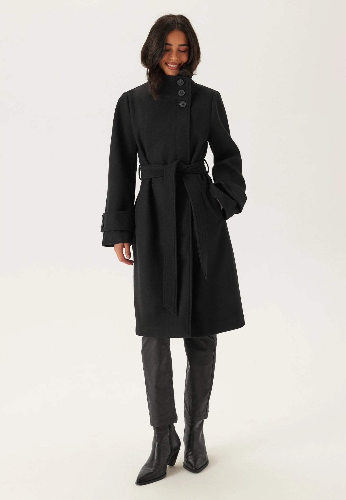 High Neck Midi Coat