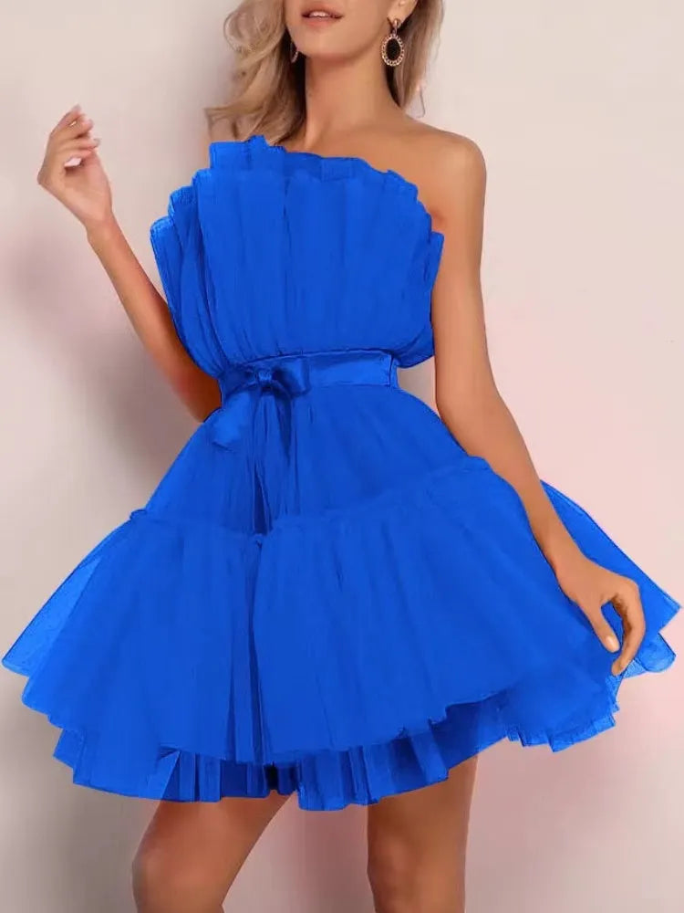 Mesh Bow Tulle Dress