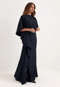 Draped Flounce Gown