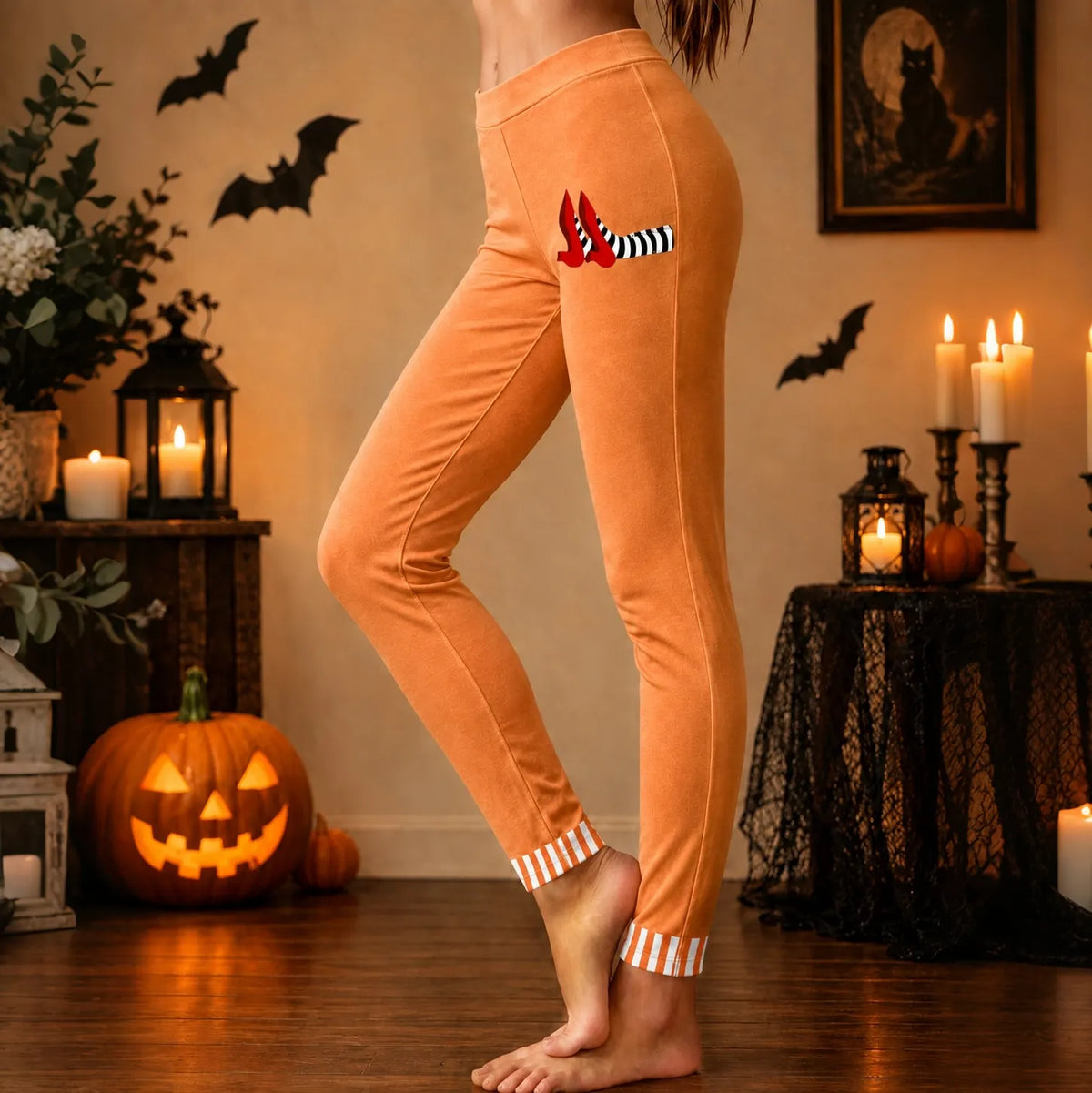 Women's Retro Halloween Art Casual Leggings