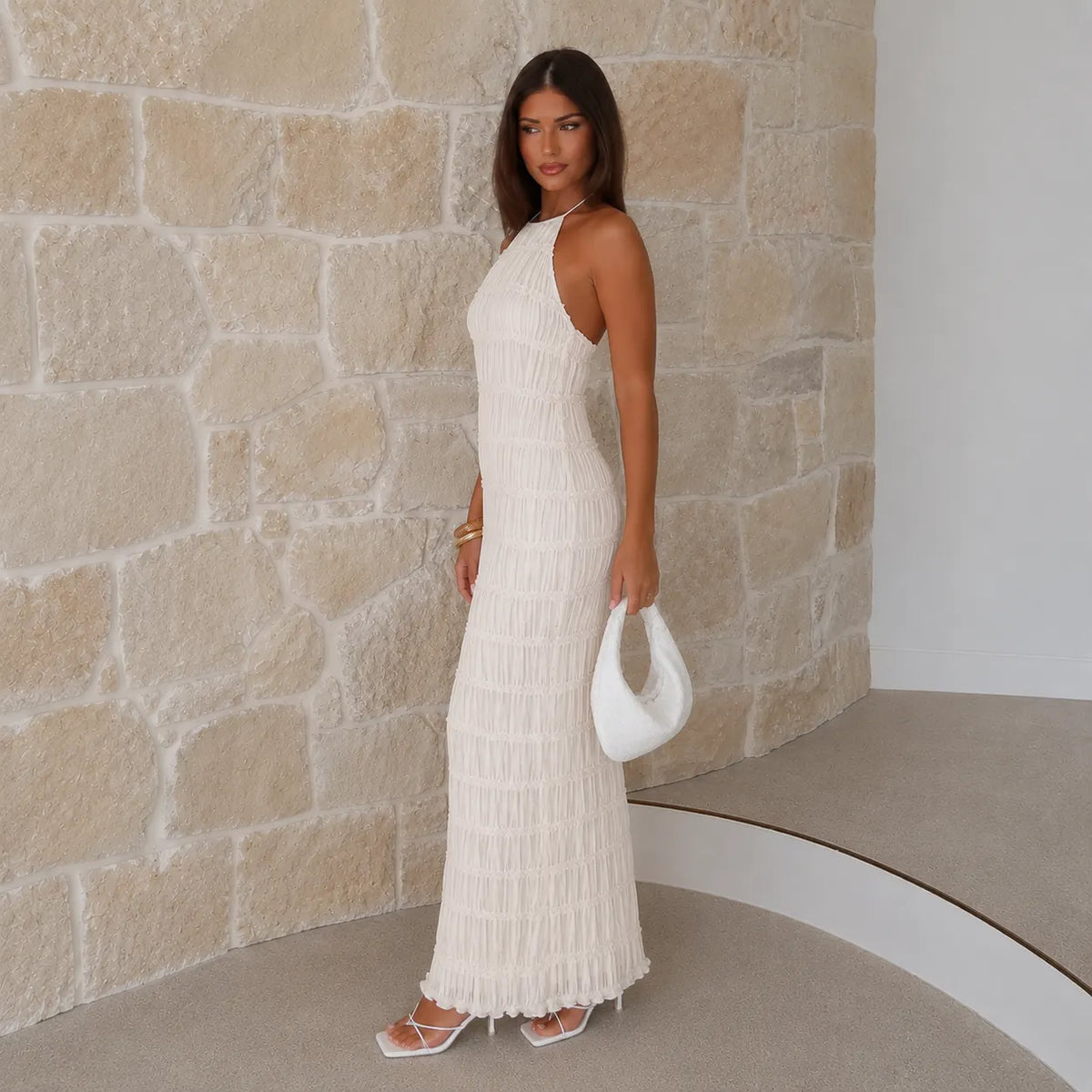 Goodbye Halter Maxi Dress