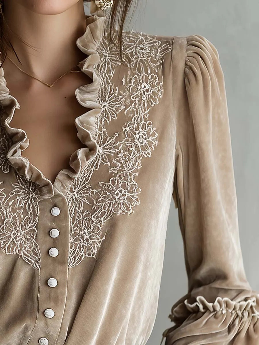 Chic Shirt in velvet, Smart Price