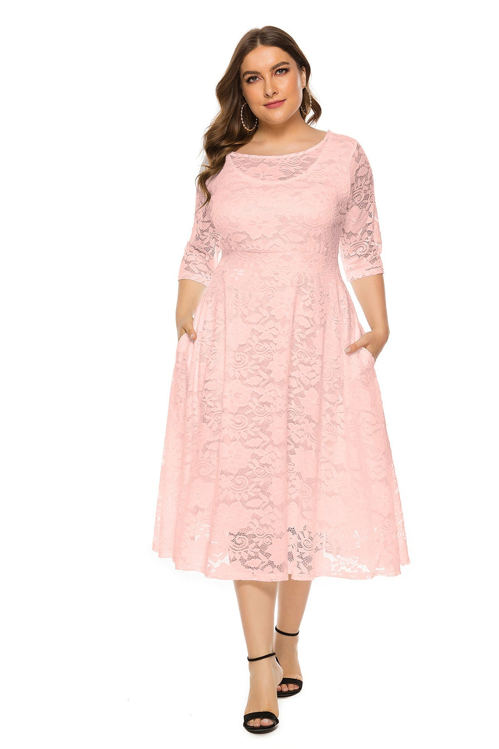 KittenAlarm - Plus Lace Overlay Party Dress