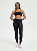 Sleek Faux Leather 7/8-Length Leggings