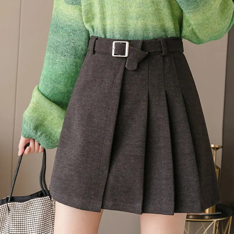 KittenAlarm - Elegant Belt Sashes A-Line Mini Skirt