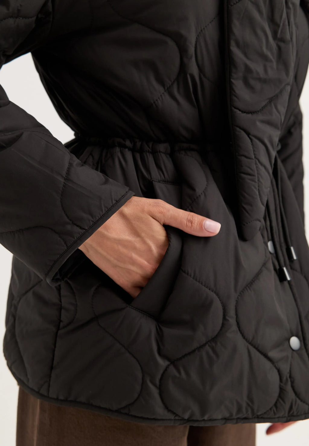 Scarf Quilted Short Jacket