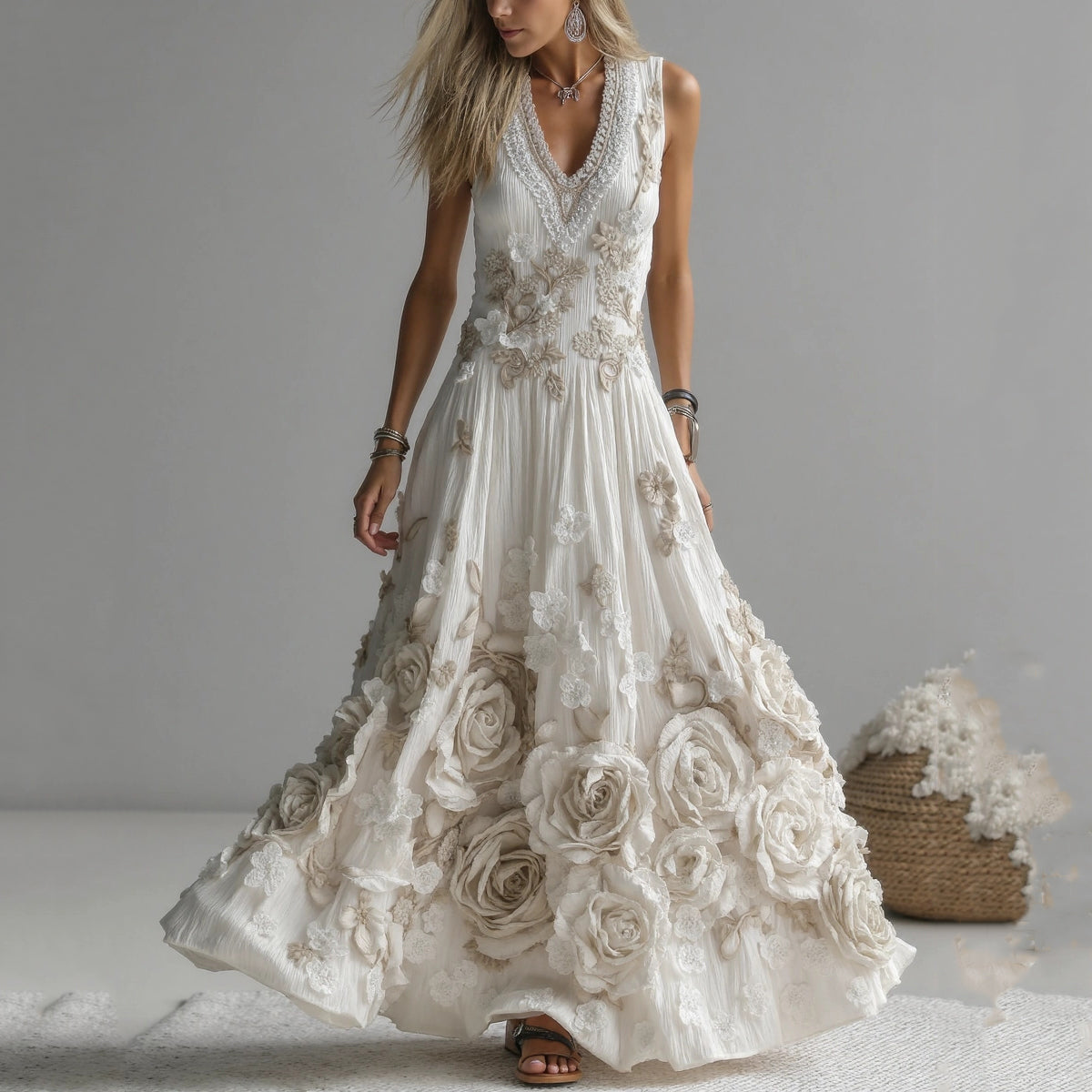 Vintage Maxi Dress in premium, Unbeatable Price
