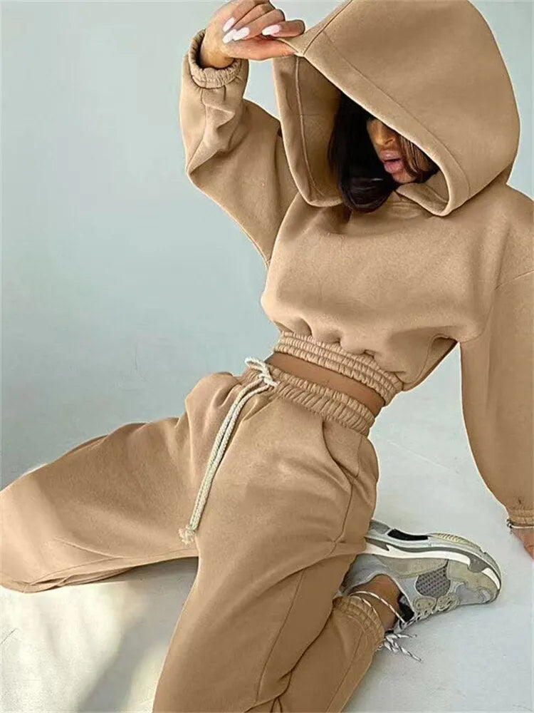 KittenAlarm - Mojoyce New Oversized Hoodie And Pants Set For Women Hooded Sporty Leggings Matching Tracksuit Two Piece S