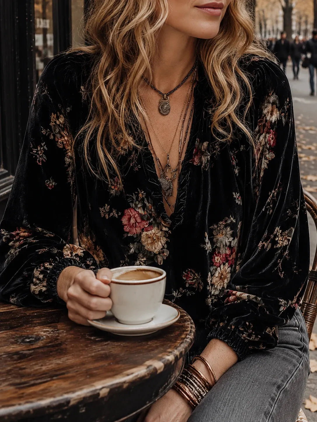Vintage Blouse in velvet, Smart Price