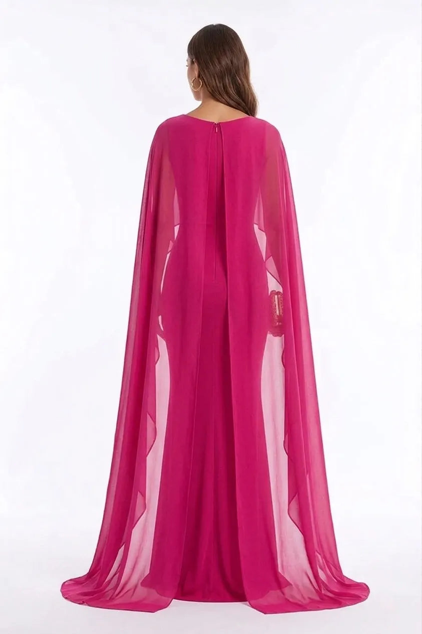 Aveline Cape Sleeve Mermaid Gown