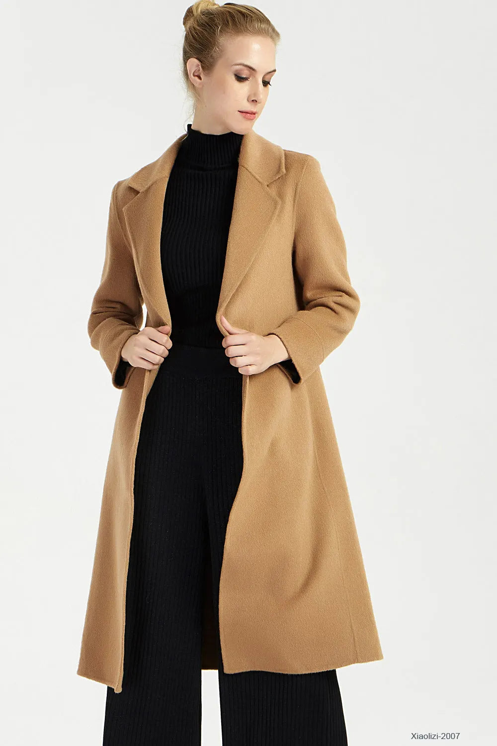 Camel Wool Coat – Timeless Single-Breasted Long Winter Overcoat 2007