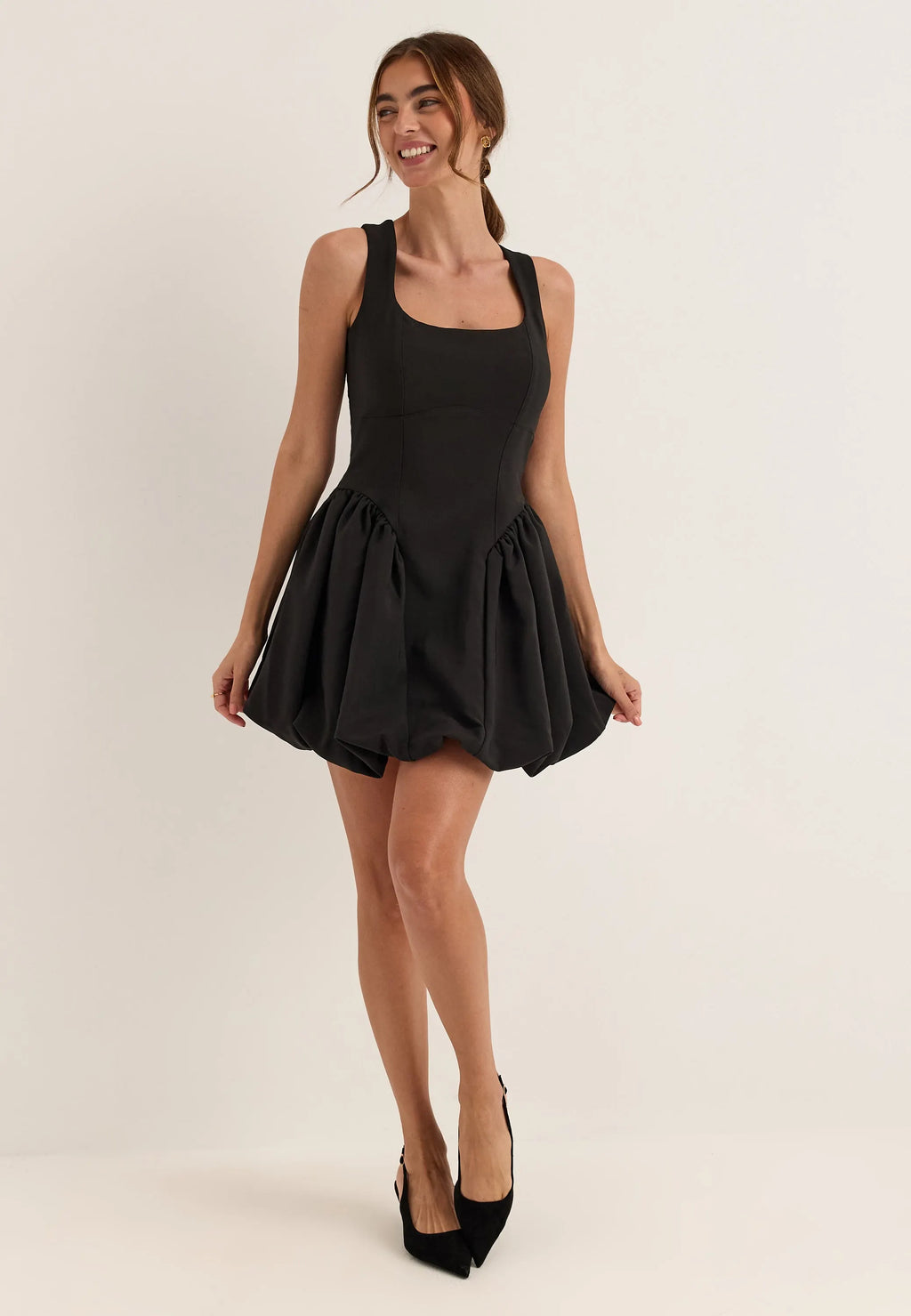 Remake Bubble-Hem Short Dress