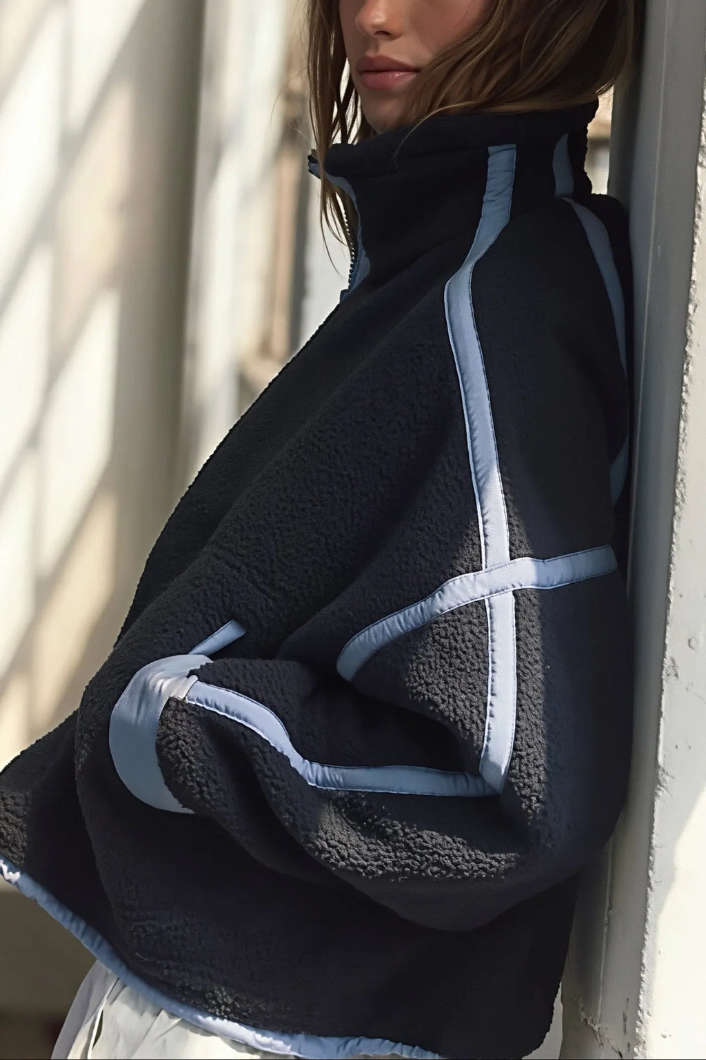 Colorblock Fleece Half Zip Sweatshirt