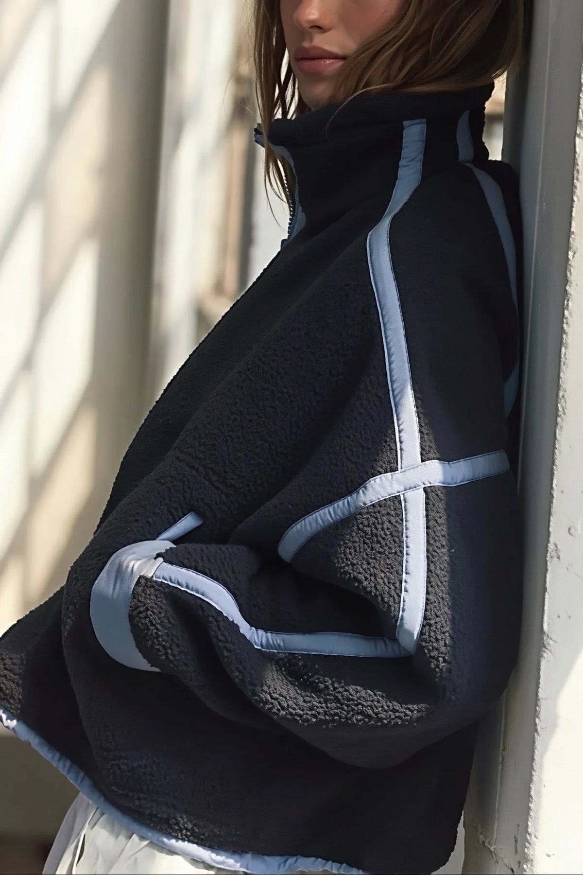 Colorblock Fleece Half Zip Sweatshirt