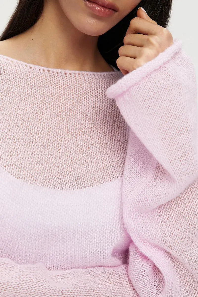 Lightweight See Through Knit Blouse