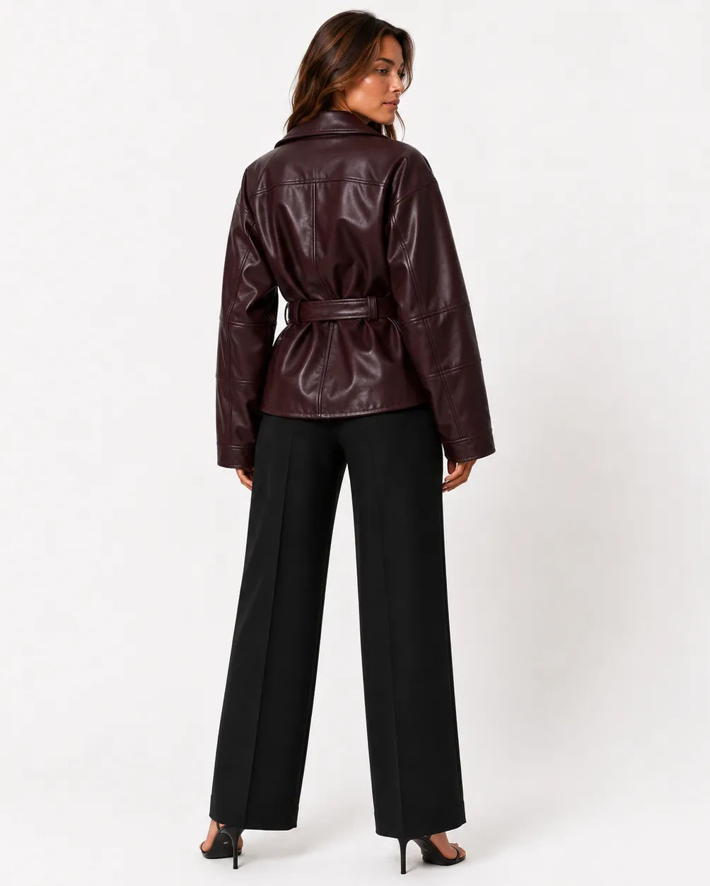 VALERIE BELTED LEATHER JACKET