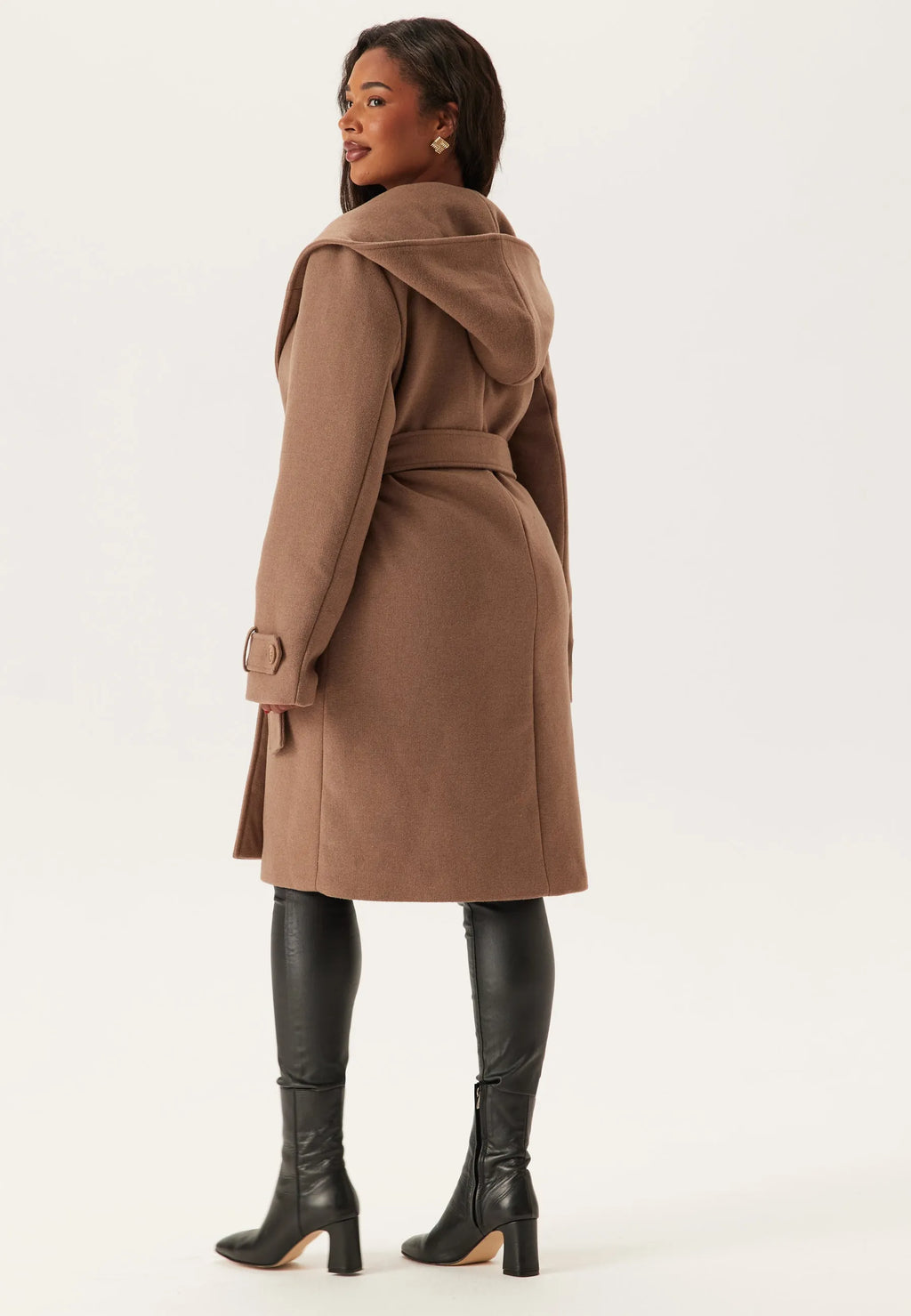 Hooded Wool Mix Coat