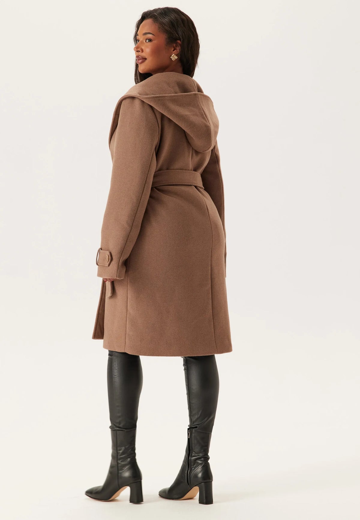 Hooded Wool Mix Coat