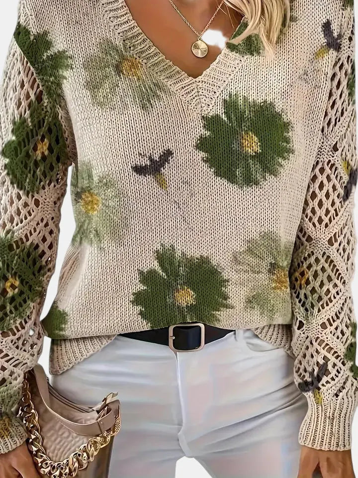 BRIANNA – BLOOMING CHIC KNIT SWEATER