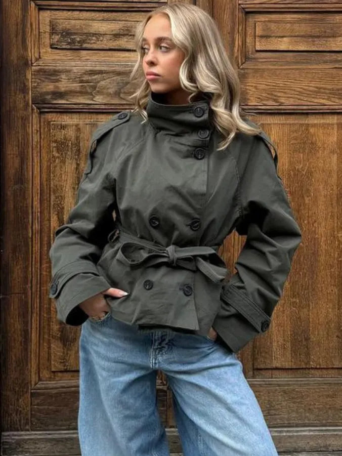 Cath | Short Belted Trench Coat