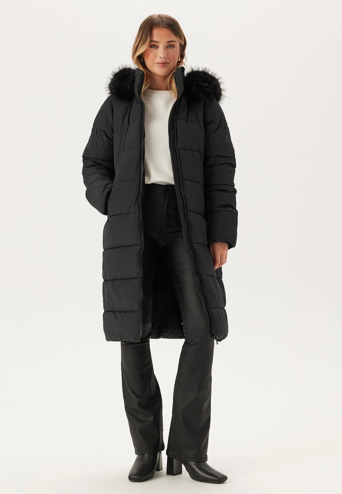 Hooded Padded Long Jacket