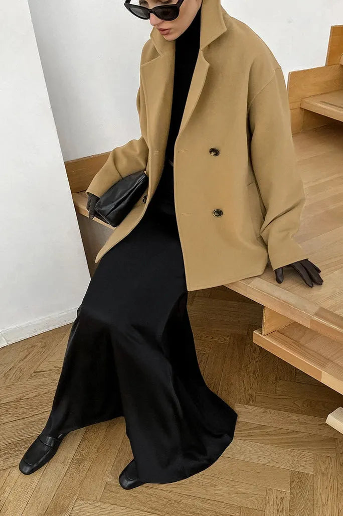 Loose Wool Lapel Coat