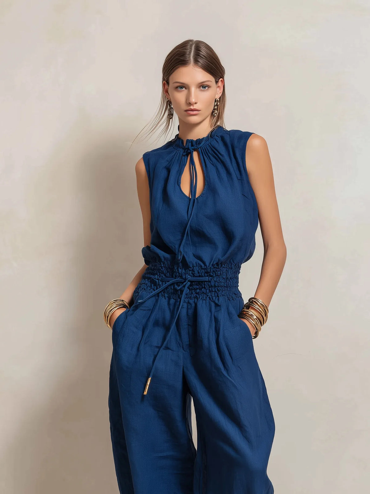 Jumpsuit with linen – Unbeatable Price