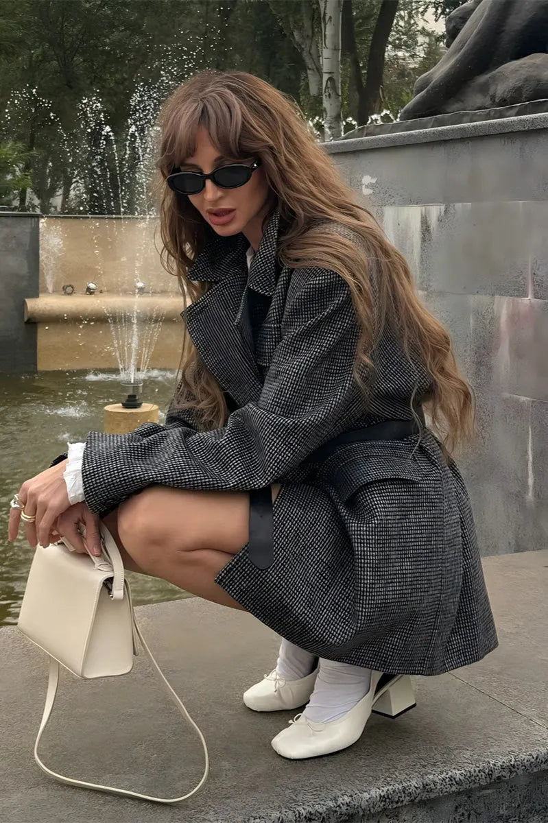 Double Breasted Wool Blazer Coat