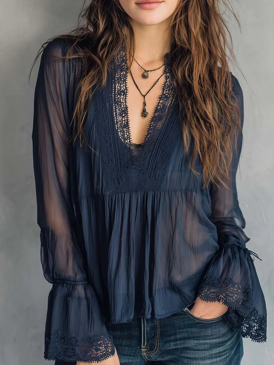 Vintage Blouse in chiffon, Smart Price