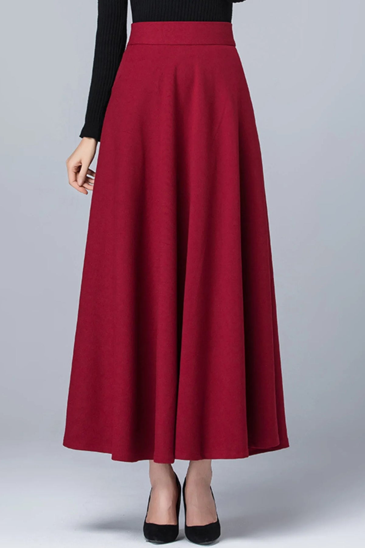 A line maxi polyester skirt women 6217