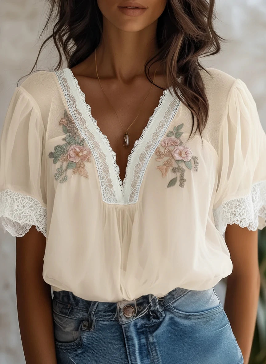 Boho Blouse in chiffon, Premium Look