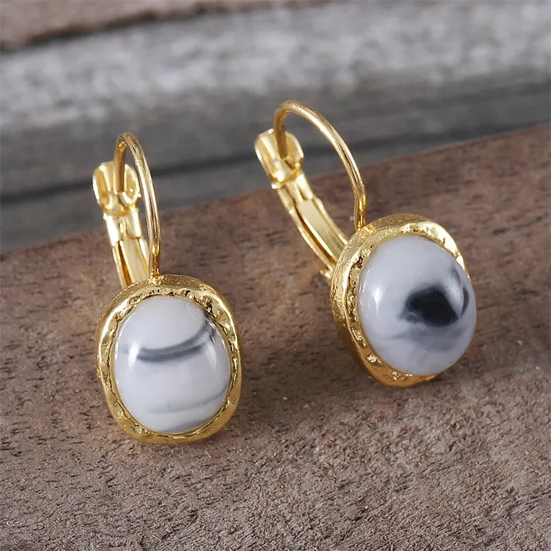 Speckled Ink Round Earrings