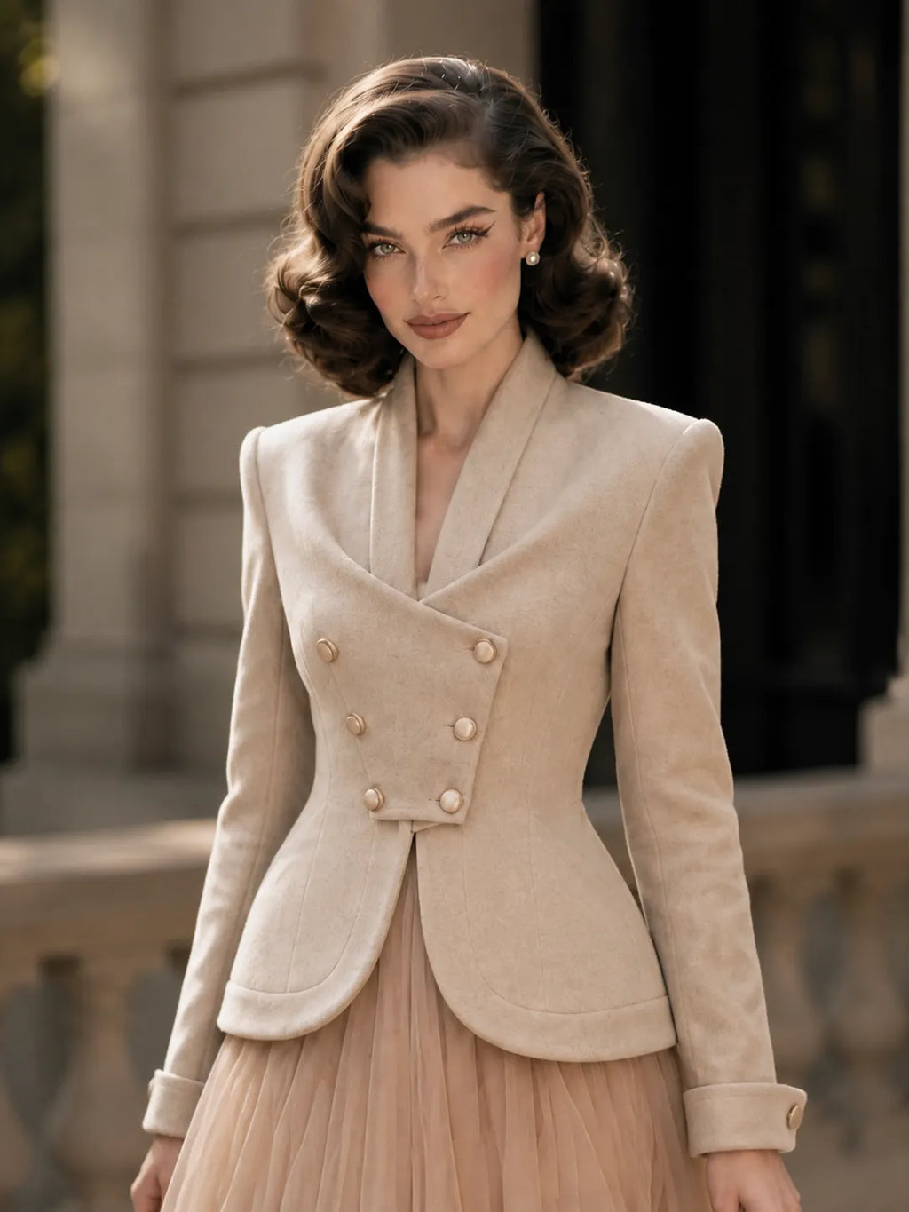 Vintage Double‑Breasted Wool Blazer