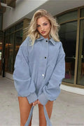 Jacket with Polo Collar, Relaxed Regular Fit and Long Sleeves