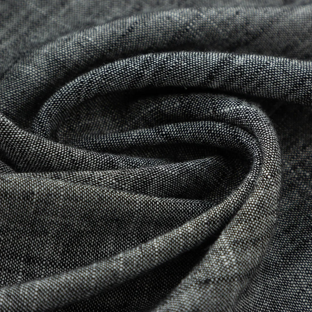 Charcoal Linen Blouse - Button-Down, Long Sleeve, Loose Fit 4915