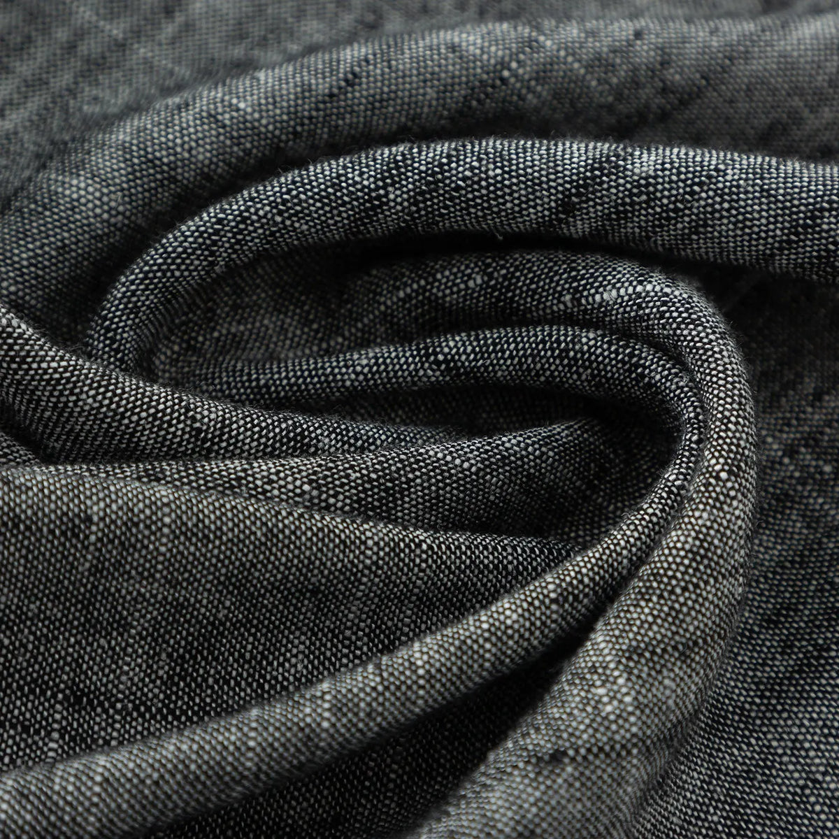 Charcoal Linen Blouse - Button-Down, Long Sleeve, Loose Fit 4915