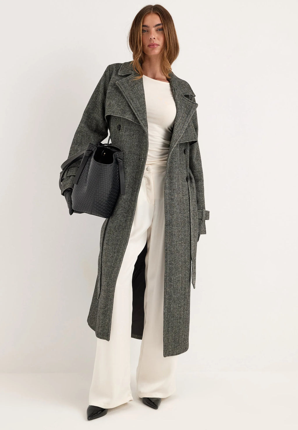 Tweed Trench Coat