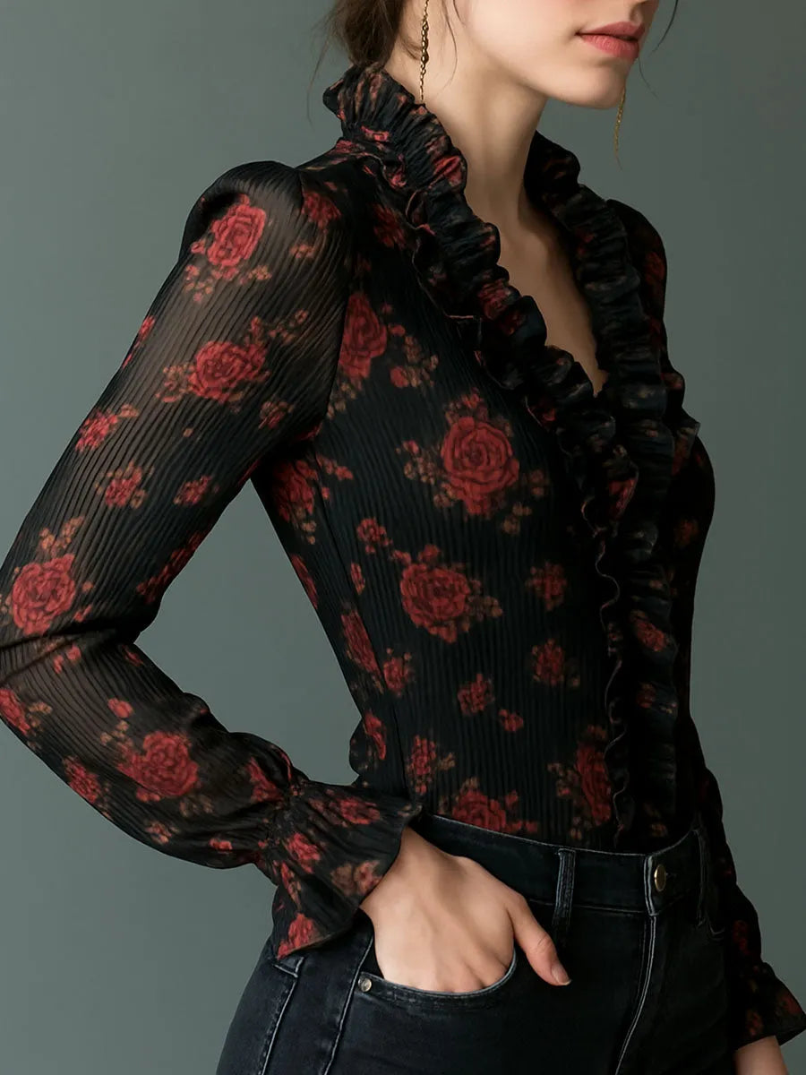 Romantic Blouse in soft, Premium Look