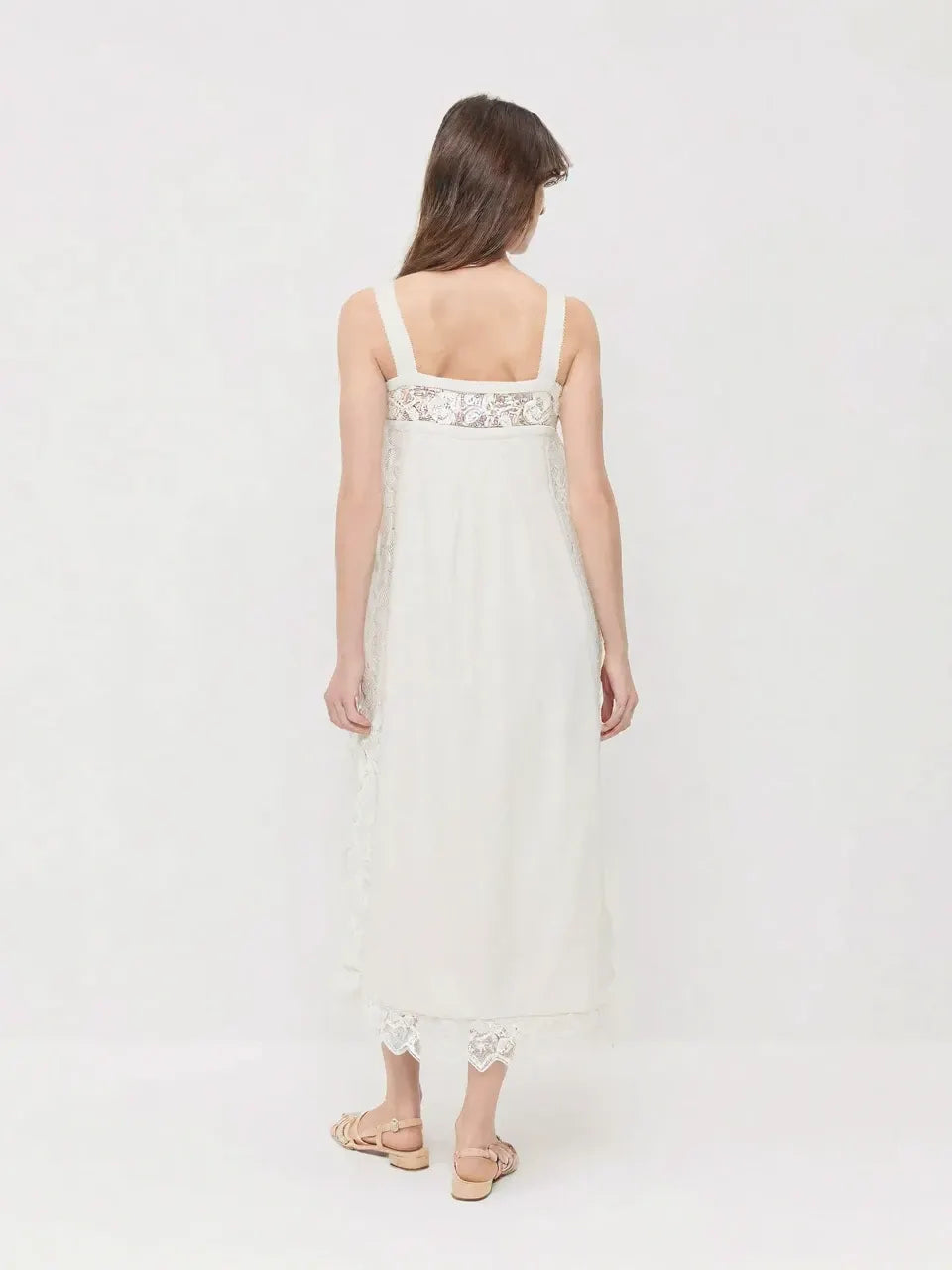The Lace Linen Midi Dress