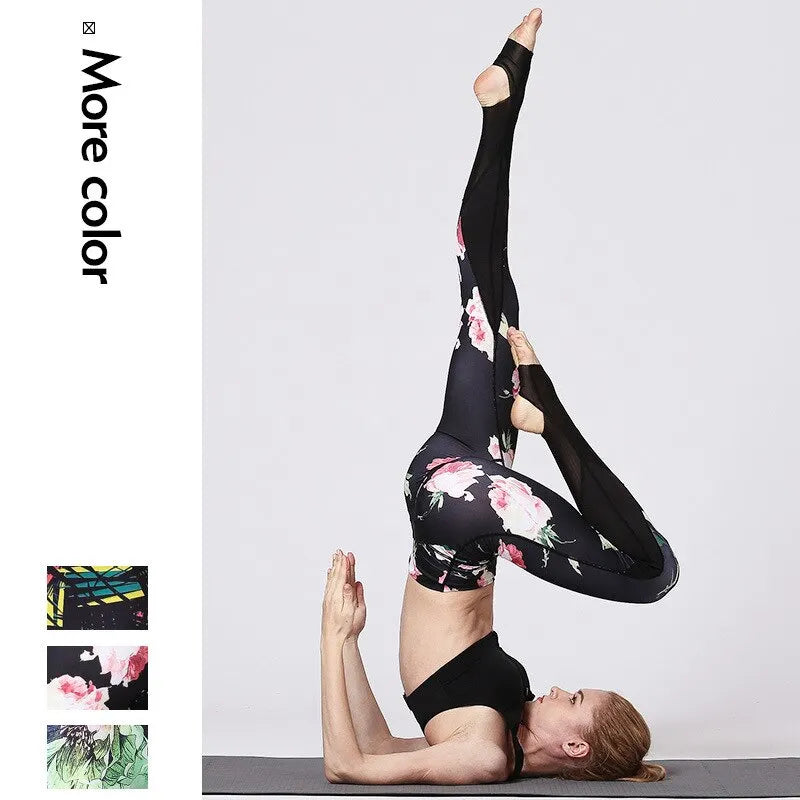 KittenAlarm - Mojoyce Cloud Hide Yoga Pants Flower Sports Leggings  High Waist Sexy Women Long Tights Running Trouser Wo