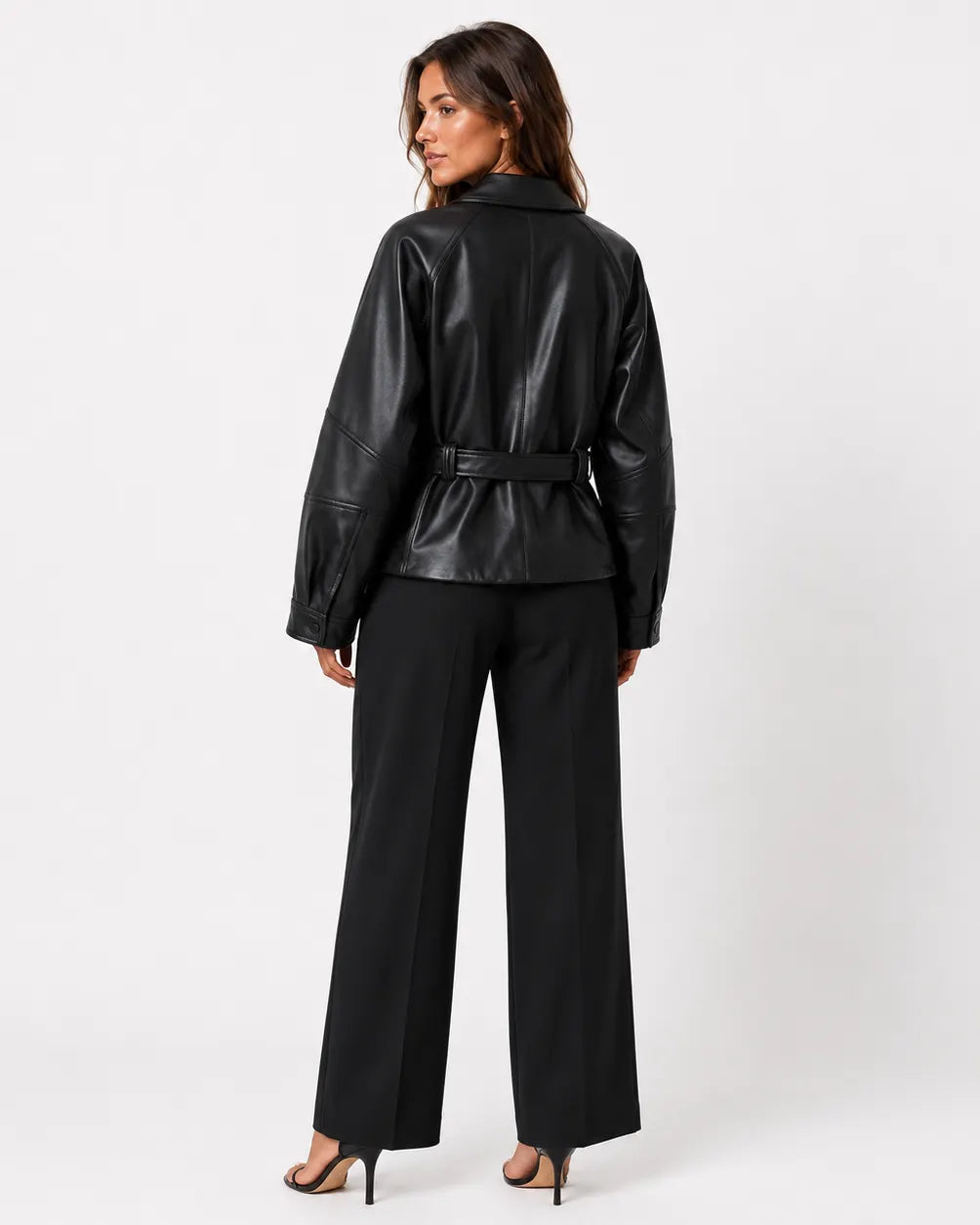VALERIE BELTED LEATHER JACKET